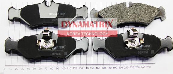 Dynamatrix DBP1039 - Гальмівні колодки, дискові гальма autozip.com.ua