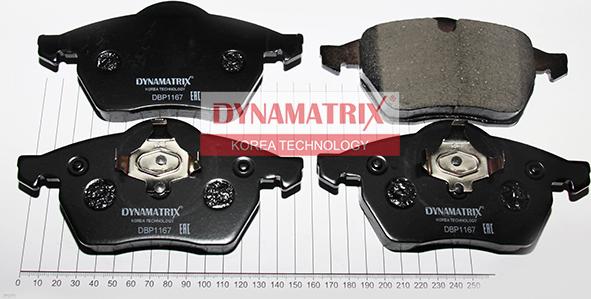 Dynamatrix DBP1167 - Гальмівні колодки, дискові гальма autozip.com.ua