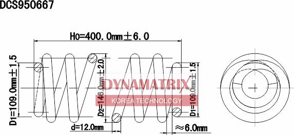 Dynamatrix DCS950667 - Пружина ходової частини autozip.com.ua