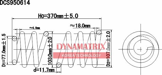 Dynamatrix DCS950614 - Пружина ходової частини autozip.com.ua