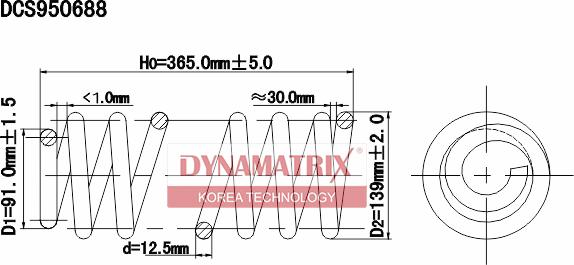 Dynamatrix DCS950688 - Пружина ходової частини autozip.com.ua