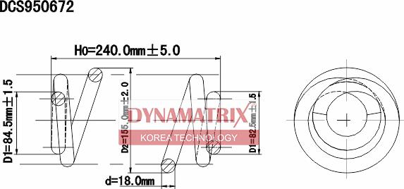 Dynamatrix DCS950672 - Пружина ходової частини autozip.com.ua