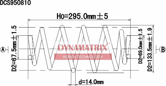 Dynamatrix DCS950810 - Пружина ходової частини autozip.com.ua