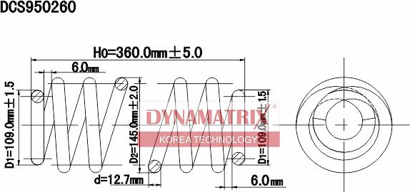 Dynamatrix DCS950260 - Пружина ходової частини autozip.com.ua