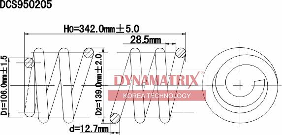 Dynamatrix DCS950205 - Пружина ходової частини autozip.com.ua