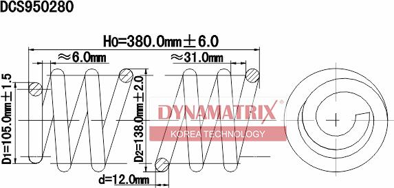 Dynamatrix DCS950280 - Пружина ходової частини autozip.com.ua