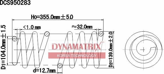 Dynamatrix DCS950283 - Пружина ходової частини autozip.com.ua
