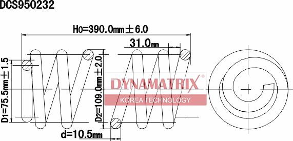 Dynamatrix DCS950232 - Пружина ходової частини autozip.com.ua