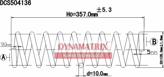 Dynamatrix DCS504136 - Пружина ходової частини autozip.com.ua