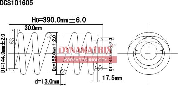 Dynamatrix DCS101605 - Пружина ходової частини autozip.com.ua