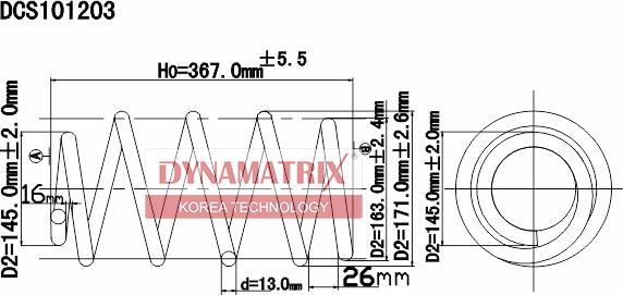 Dynamatrix DCS101203 - Пружина ходової частини autozip.com.ua