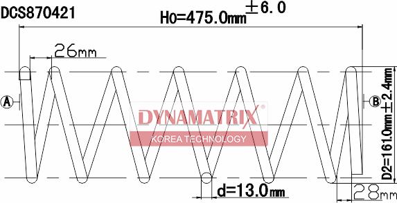 Dynamatrix DCS870421 - Пружина ходової частини autozip.com.ua