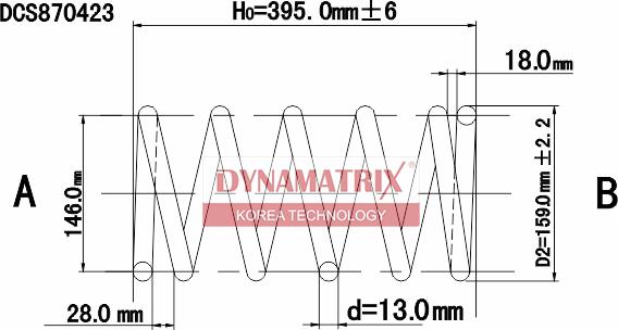 Dynamatrix DCS870423 - Пружина ходової частини autozip.com.ua