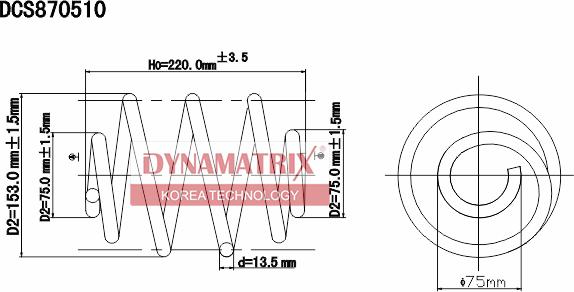 Dynamatrix DCS870510 - Пружина ходової частини autozip.com.ua