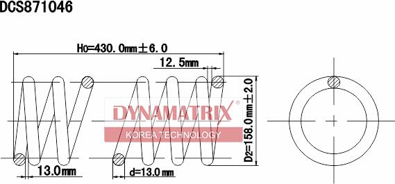 Dynamatrix DCS871046 - Пружина ходової частини autozip.com.ua