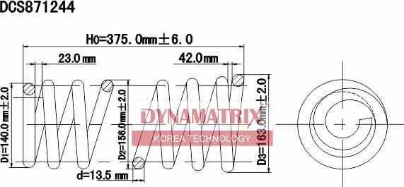 Dynamatrix DCS871244 - Пружина ходової частини autozip.com.ua