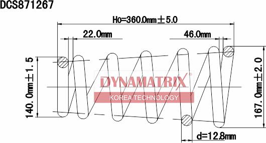 Dynamatrix DCS871267 - Пружина ходової частини autozip.com.ua