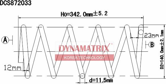 Dynamatrix DCS872033 - Пружина ходової частини autozip.com.ua