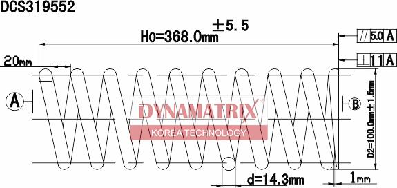 Dynamatrix DCS319552 - Пружина ходової частини autozip.com.ua