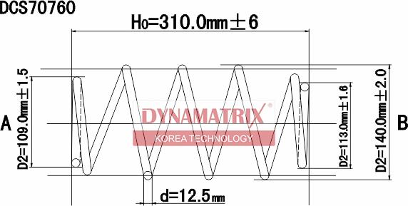 Dynamatrix DCS70760 - Пружина ходової частини autozip.com.ua