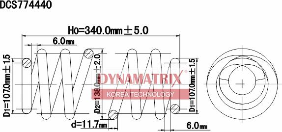 Dynamatrix DCS774440 - Пружина ходової частини autozip.com.ua