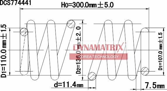 Dynamatrix DCS774441 - Пружина ходової частини autozip.com.ua