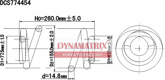 Dynamatrix DCS774454 - Пружина ходової частини autozip.com.ua