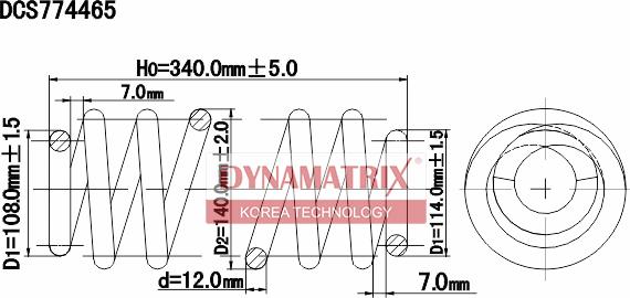 Dynamatrix DCS774465 - Пружина ходової частини autozip.com.ua