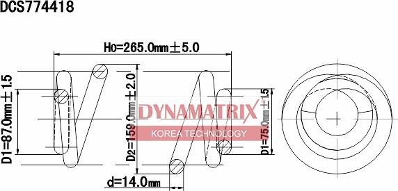 Dynamatrix DCS774418 - Пружина ходової частини autozip.com.ua