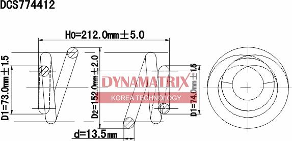 Dynamatrix DCS774412 - Пружина ходової частини autozip.com.ua