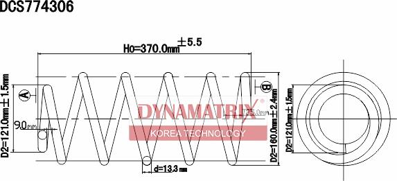 Dynamatrix DCS774306 - Пружина ходової частини autozip.com.ua