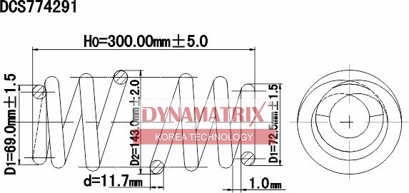 Dynamatrix DCS774291 - Пружина ходової частини autozip.com.ua