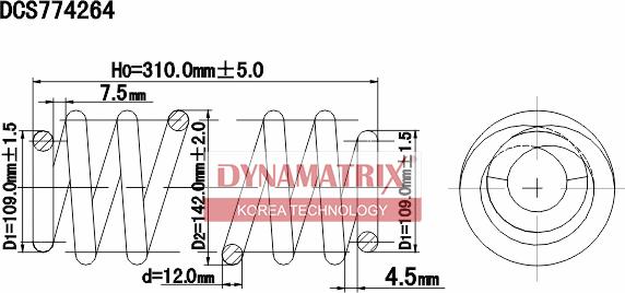 Dynamatrix DCS774264 - Пружина ходової частини autozip.com.ua