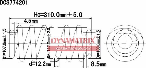 Dynamatrix DCS774201 - Пружина ходової частини autozip.com.ua