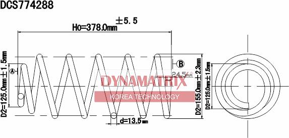 Dynamatrix DCS774288 - Пружина ходової частини autozip.com.ua