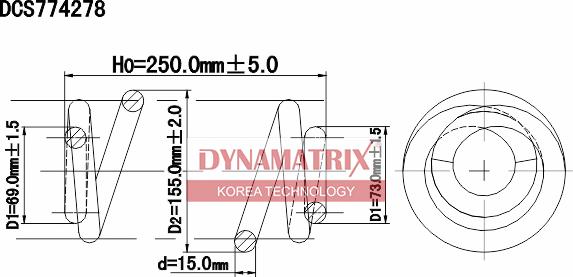 Dynamatrix DCS774278 - Пружина ходової частини autozip.com.ua