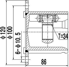 Dynamatrix DCV654004 - Шарнірний комплект, ШРУС, приводний вал autozip.com.ua