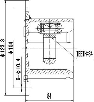 Dynamatrix DCV661044 - Шарнірний комплект, ШРУС, приводний вал autozip.com.ua