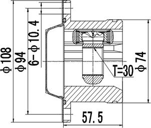 Dynamatrix DCV661006 - Шарнірний комплект, ШРУС, приводний вал autozip.com.ua