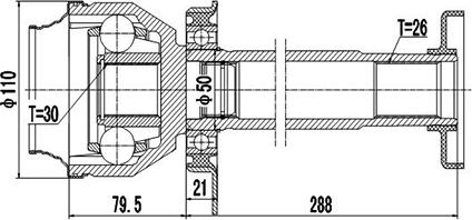 Dynamatrix DCV661021 - Шарнірний комплект, ШРУС, приводний вал autozip.com.ua