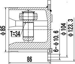 Dynamatrix DCV603007 - Шарнірний комплект, ШРУС, приводний вал autozip.com.ua