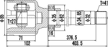 Dynamatrix DCV610038 - Шарнірний комплект, ШРУС, приводний вал autozip.com.ua