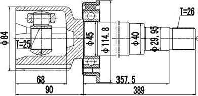 Dynamatrix DCV618041 - Шарнірний комплект, ШРУС, приводний вал autozip.com.ua