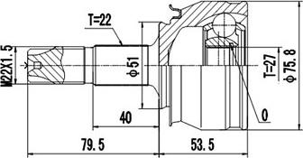 Dynamatrix DCV899018 - Шарнірний комплект, ШРУС, приводний вал autozip.com.ua