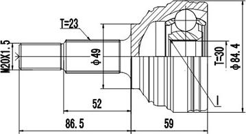 Dynamatrix DCV899085 - Шарнірний комплект, ШРУС, приводний вал autozip.com.ua