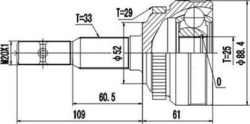 Dynamatrix DCV844056 - Шарнірний комплект, ШРУС, приводний вал autozip.com.ua