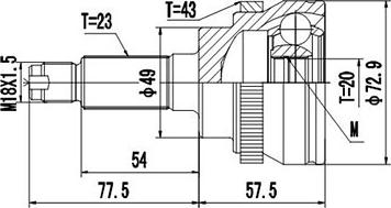 Dynamatrix DCV844001 - Шарнірний комплект, ШРУС, приводний вал autozip.com.ua