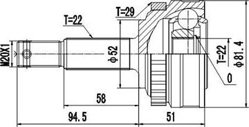 Dynamatrix DCV844007 - Шарнірний комплект, ШРУС, приводний вал autozip.com.ua