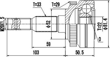 Dynamatrix DCV844011 - Шарнірний комплект, ШРУС, приводний вал autozip.com.ua