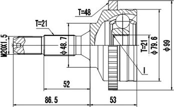 Dynamatrix DCV845067 - Шарнірний комплект, ШРУС, приводний вал autozip.com.ua